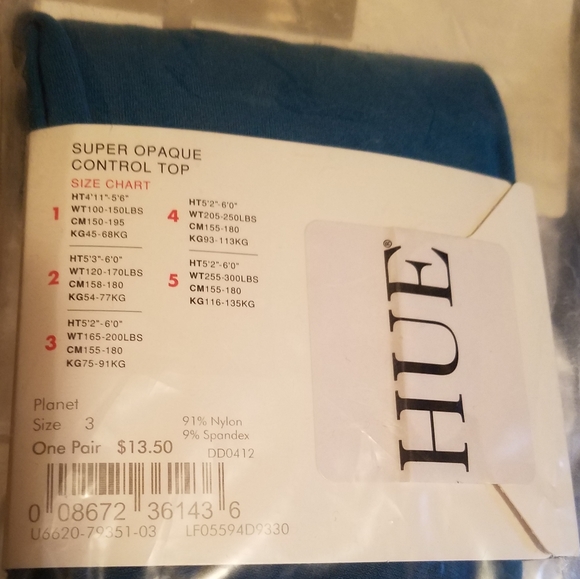 HUE Stockings Snake Skin Ribbed 5 pairs sz. 3 M/L - Picture 12 of 16